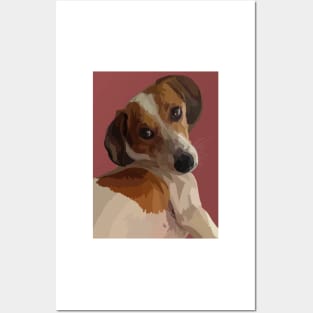 Cute brown and White dog Posters and Art